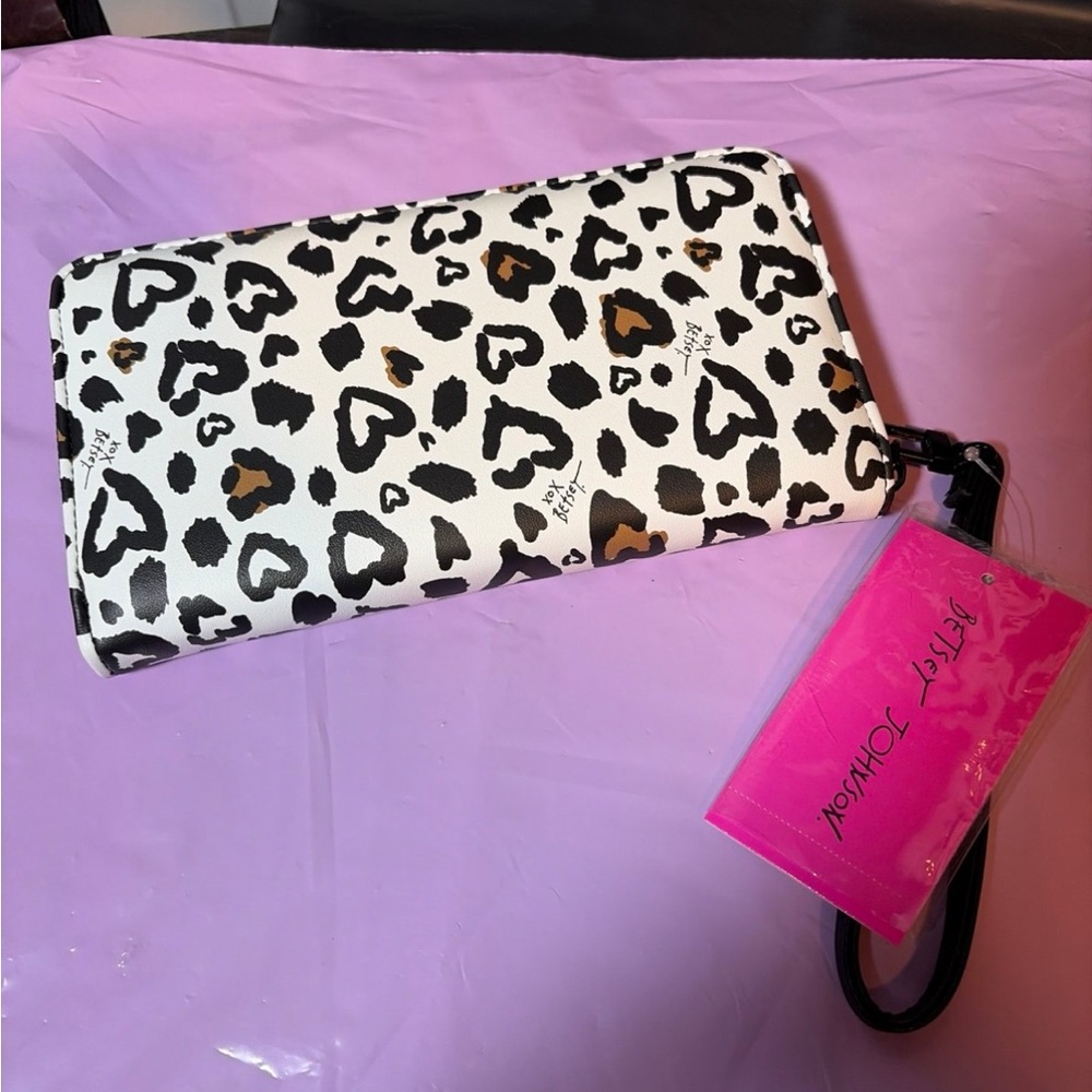 Betsey Johnson Heart Print Wristlet Wallet